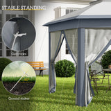 Metal Pop Up Gazebo Party Tent Canopy 405cm Width x 340cm Depth - Velmora