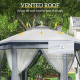 Metal Pop Up Gazebo Party Tent Canopy 405cm Width x 340cm Depth - Velmora