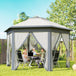 Metal Pop Up Gazebo Party Tent Canopy 405cm Width x 340cm Depth - Velmora