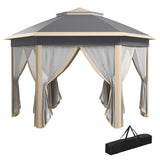 Metal Pop Up Gazebo Party Tent Canopy 405cm Width x 340cm Depth - Velmora