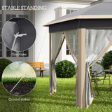 Metal Pop Up Gazebo Party Tent Canopy 405cm Width x 340cm Depth - Velmora