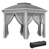 Metal Pop Up Gazebo Party Tent Canopy 405cm Width x 340cm Depth - Velmora