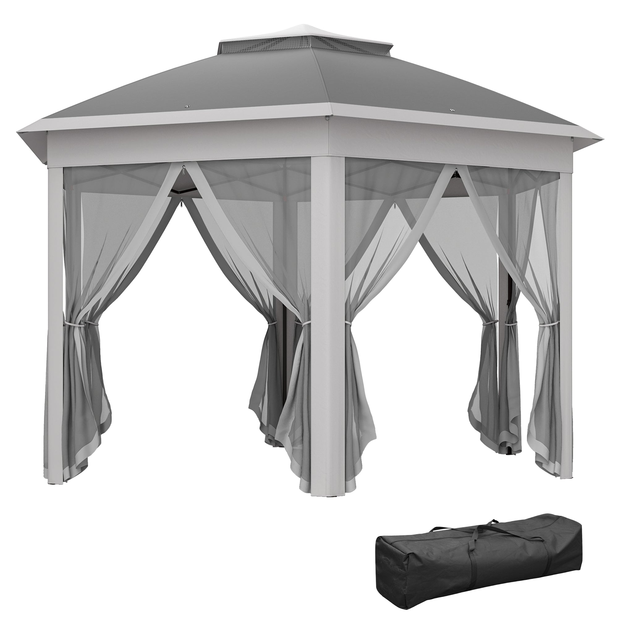 Metal Pop Up Gazebo Party Tent Canopy 405cm Width x 340cm Depth - Velmora