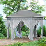 Metal Pop Up Gazebo Party Tent Canopy 405cm Width x 340cm Depth - Velmora