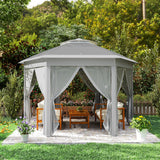 Metal Pop Up Gazebo Party Tent Canopy 405cm Width x 340cm Depth - Velmora