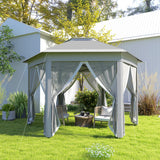 Metal Pop Up Gazebo Party Tent Canopy 405cm Width x 340cm Depth - Velmora