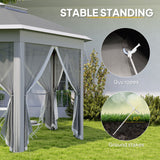 Metal Pop Up Gazebo Party Tent Canopy 405cm Width x 340cm Depth - Velmora
