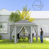 Metal Pop Up Gazebo Party Tent Canopy 405cm Width x 340cm Depth - Velmora