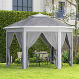 Metal Pop Up Gazebo Party Tent Canopy 405cm Width x 340cm Depth - Velmora