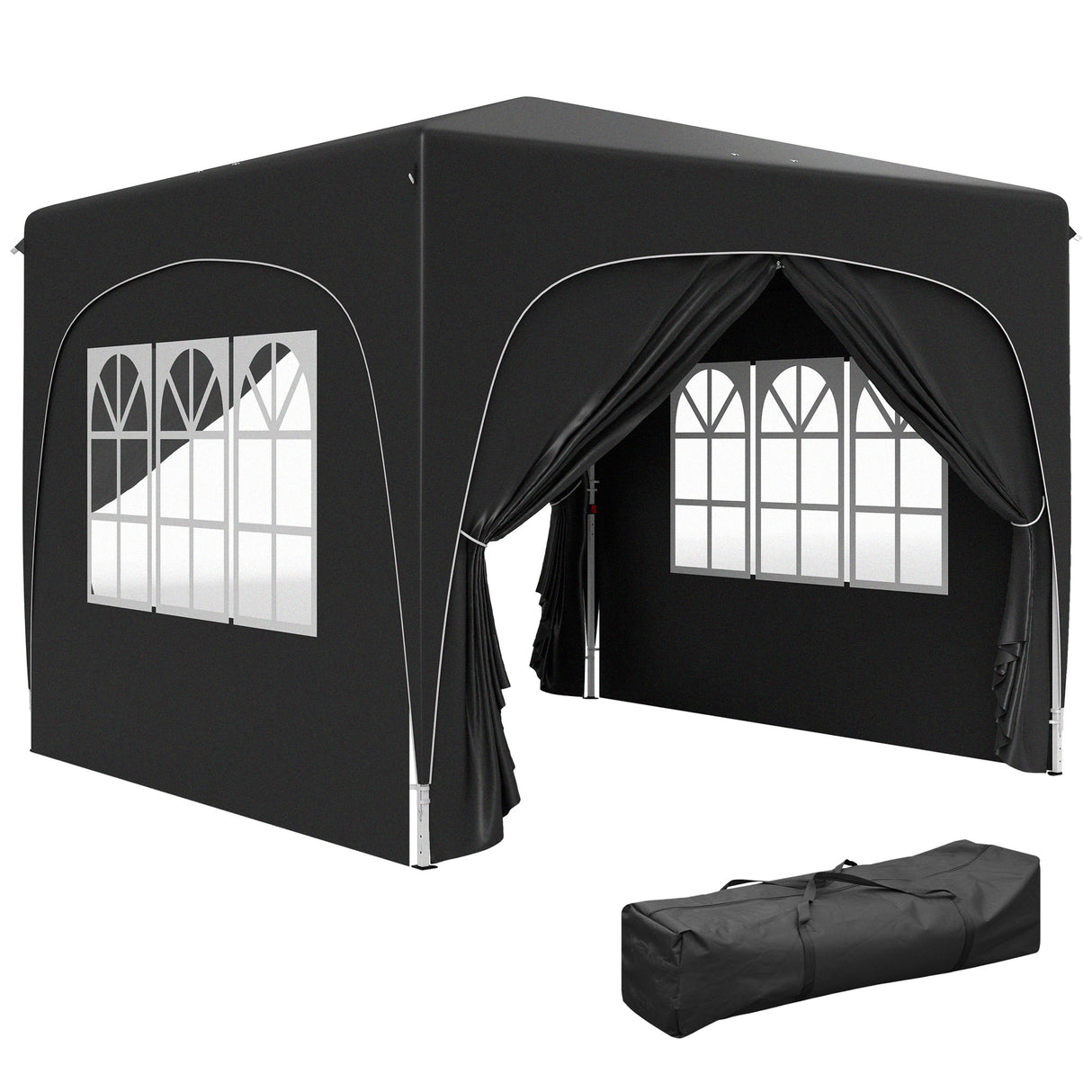 Metal Pop Up Gazebo Shelter 300cm Width x 300 Depth - Velmora