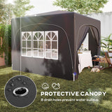 Metal Pop Up Gazebo Shelter 300cm Width x 300 Depth - Velmora