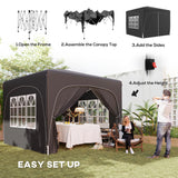 Metal Pop Up Gazebo Shelter 300cm Width x 300 Depth - Velmora