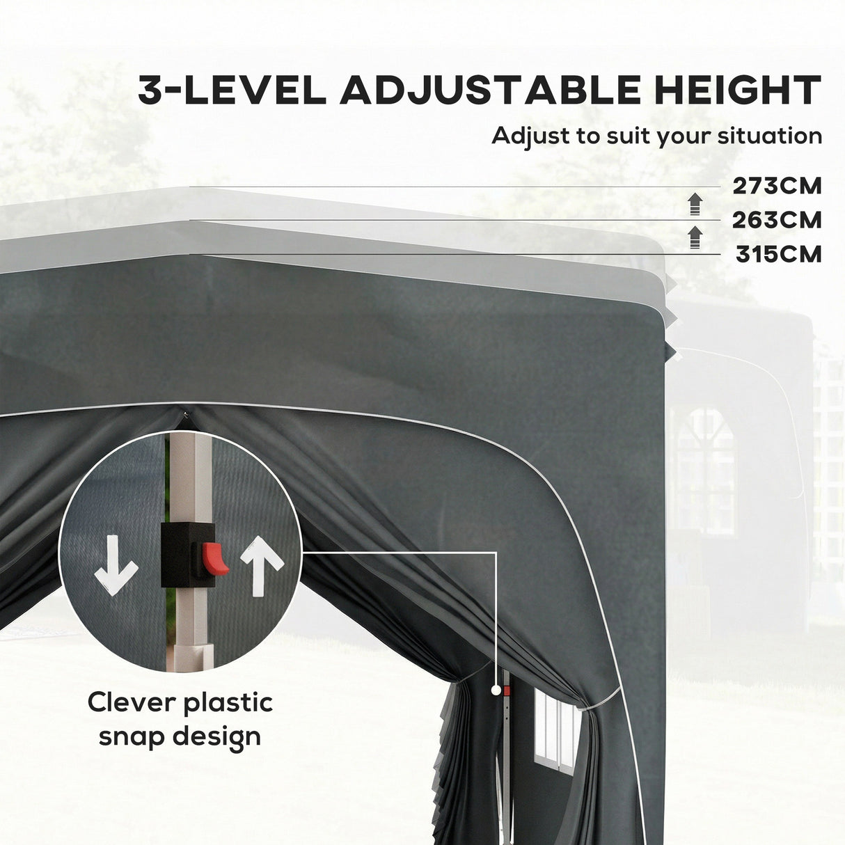 Metal Pop Up Gazebo Shelter 300cm Width x 300 Depth - Velmora