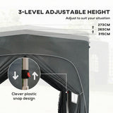 Metal Pop Up Gazebo Shelter 300cm Width x 300 Depth - Velmora