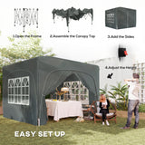 Metal Pop Up Gazebo Shelter 300cm Width x 300 Depth - Velmora