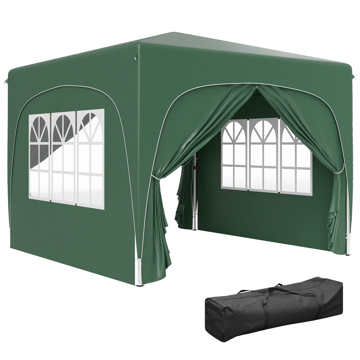 Metal Pop Up Gazebo Shelter 300cm Width x 300 Depth - Velmora