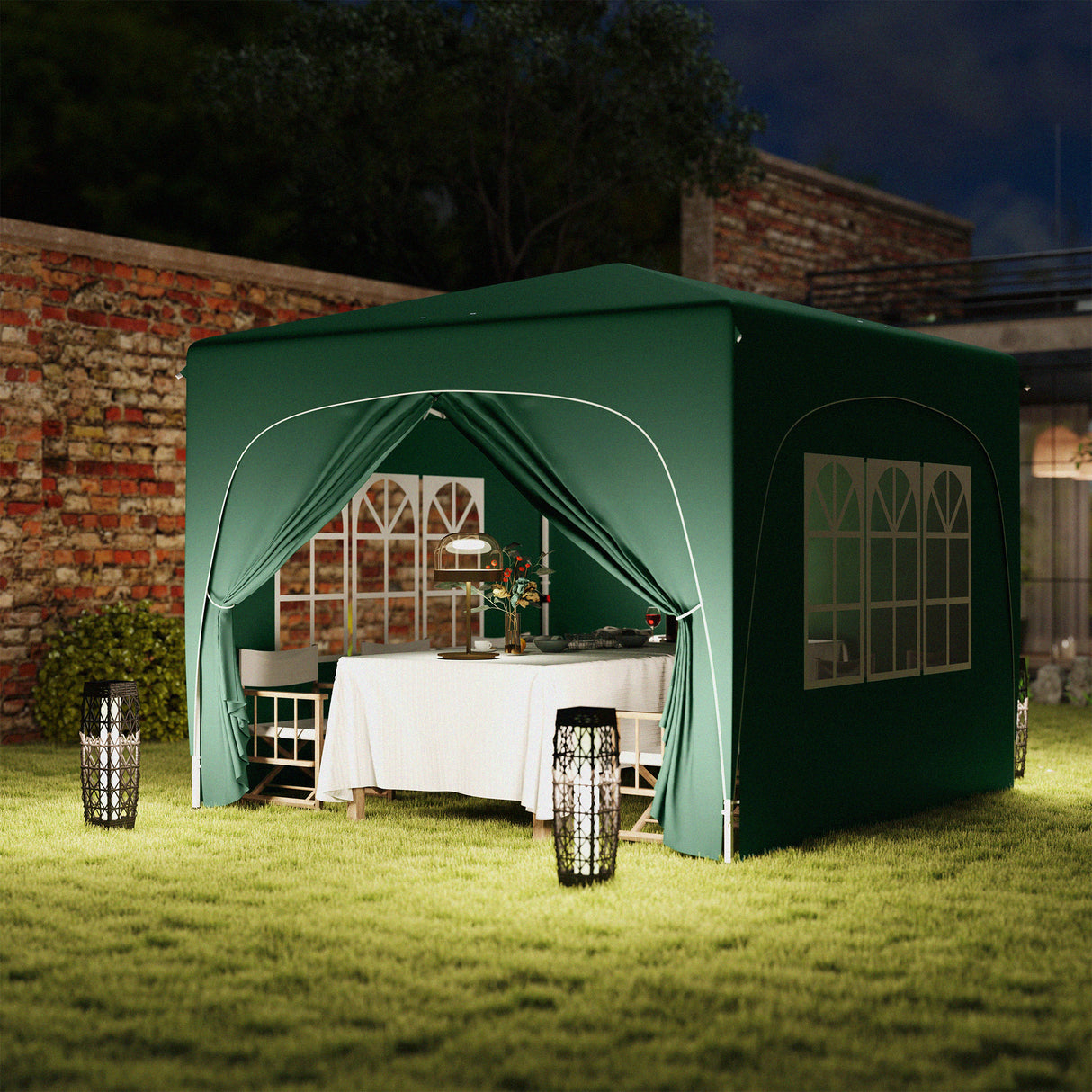 Metal Pop Up Gazebo Shelter 300cm Width x 300 Depth - Velmora