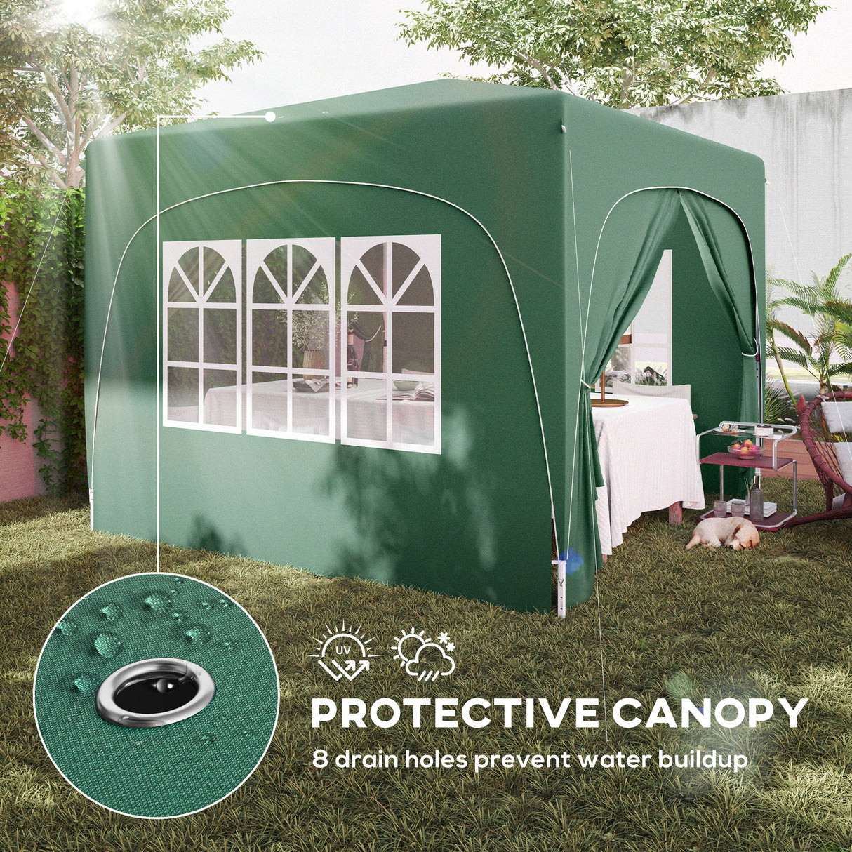 Metal Pop Up Gazebo Shelter 300cm Width x 300 Depth - Velmora
