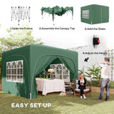 Metal Pop Up Gazebo Shelter 300cm Width x 300 Depth - Velmora