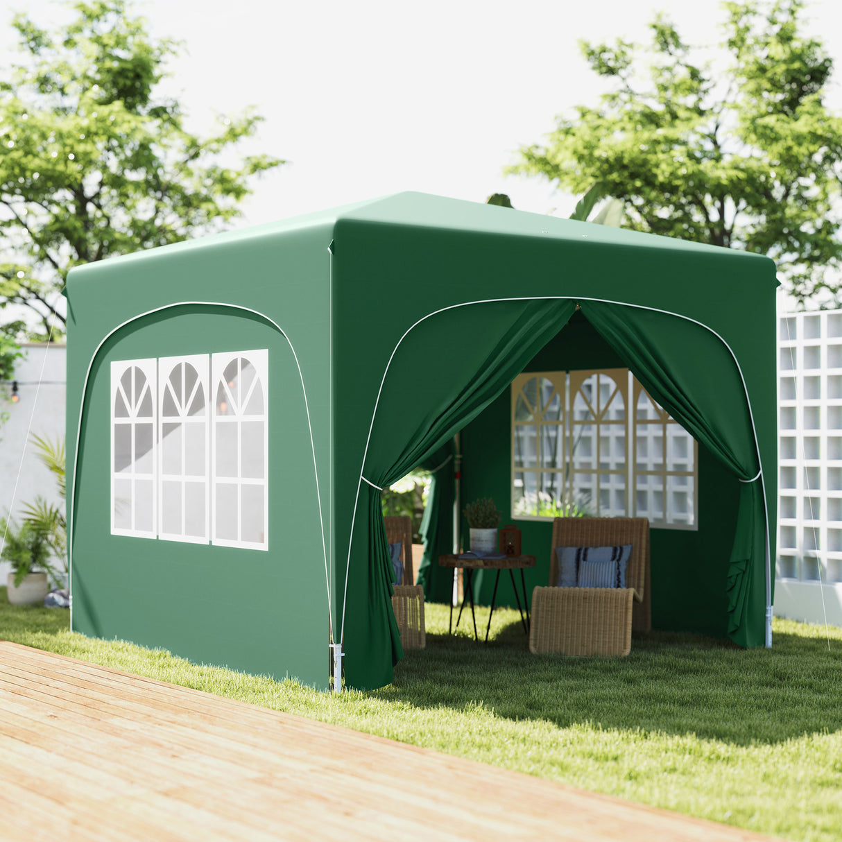 Metal Pop Up Gazebo Shelter 300cm Width x 300 Depth - Velmora
