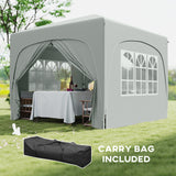 Metal Pop Up Gazebo Shelter 300cm Width x 300 Depth - Velmora