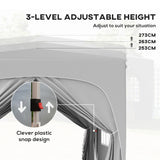 Metal Pop Up Gazebo Shelter 300cm Width x 300 Depth - Velmora
