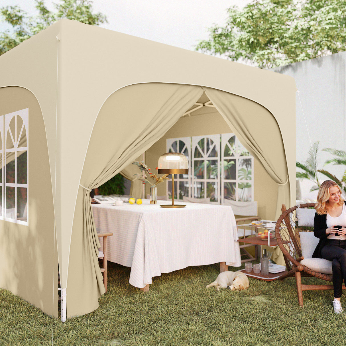 Metal Pop Up Gazebo Shelter 300cm Width x 300 Depth - Velmora