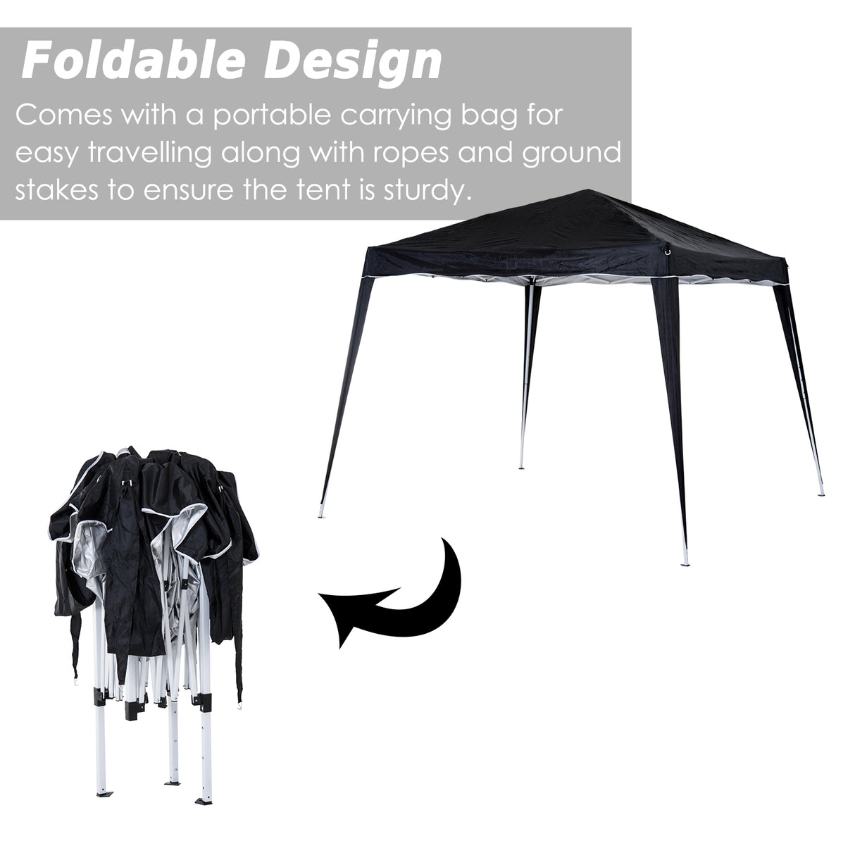 Metal Pop Up Gazebo Tent 297cm Width x 297cm Depth - Velmora