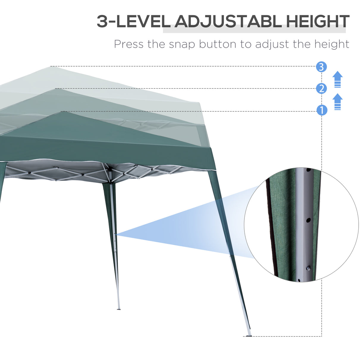 Metal Pop Up Gazebo Tent 297cm Width x 297cm Depth - Velmora