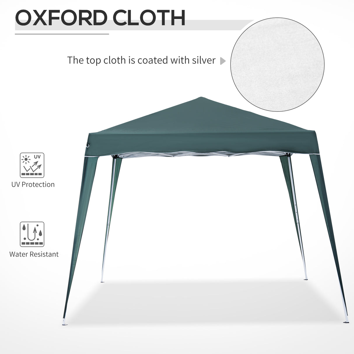 Metal Pop Up Gazebo Tent 297cm Width x 297cm Depth - Velmora