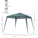 Metal Pop Up Gazebo Tent 297cm Width x 297cm Depth - Velmora