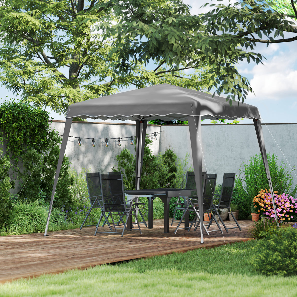 Metal Pop Up Gazebo Tent 297cm Width x 297cm Depth - Velmora