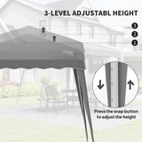 Metal Pop Up Gazebo Tent 297cm Width x 297cm Depth - Velmora