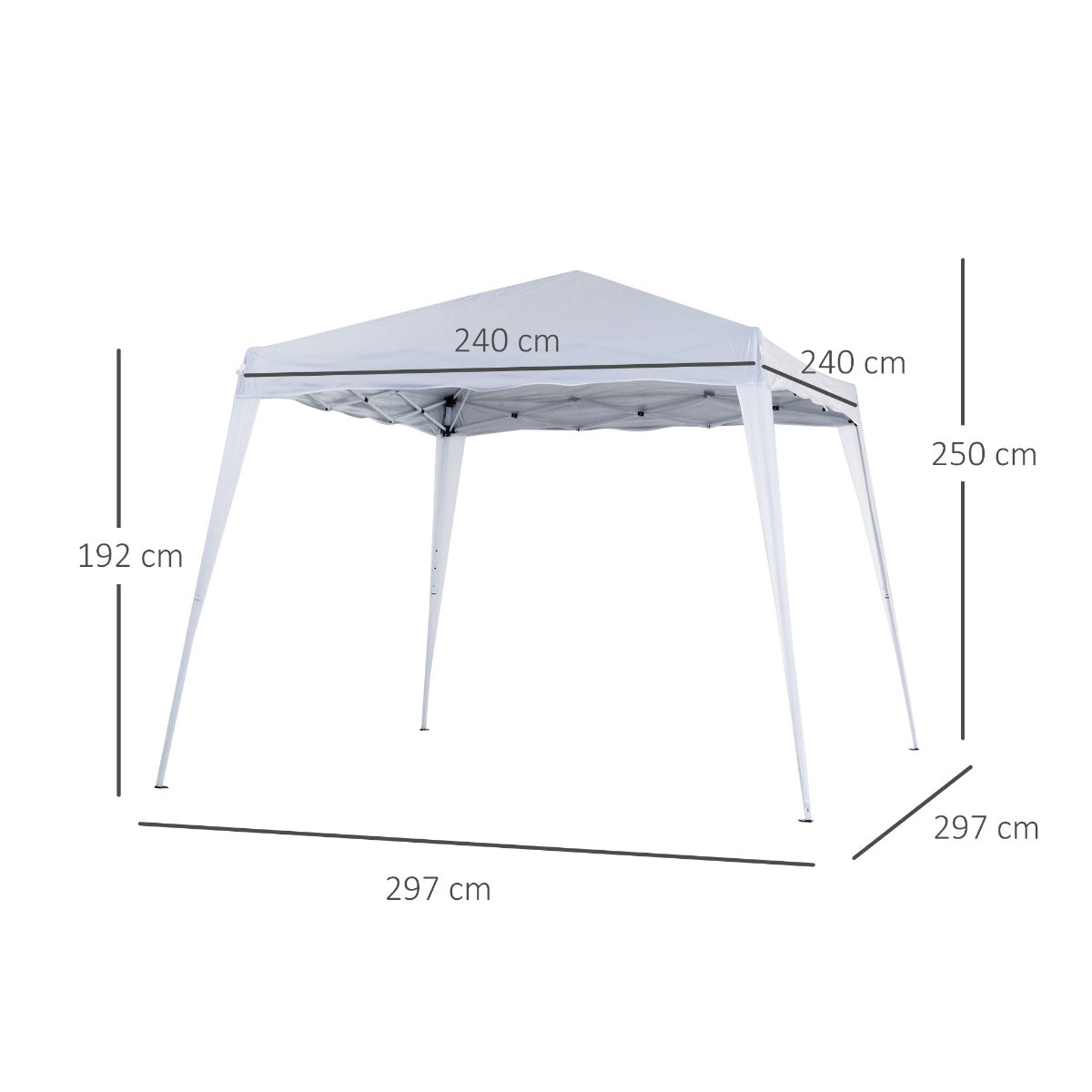 Metal Pop Up Gazebo Tent 297cm Width x 297cm Depth - Velmora