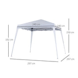 Metal Pop Up Gazebo Tent 297cm Width x 297cm Depth - Velmora
