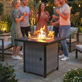 Metal Propane Gas 11.7 KW Smokeless Square Fire Pit Table for Garden - Velmora