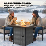 Metal Propane Gas 11.7 KW Smokeless Square Fire Pit Table for Garden - Velmora