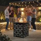 Metal Propane Gas 11.7 KW Smokeless Square Fire Pit Table for Garden - Velmora