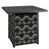 Metal Propane Gas 11.7 KW Smokeless Square Fire Pit Table for Garden - Velmora