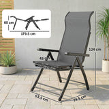 Metal Reclining Garden Sun Lounger Chairs in Set of 2 With High Back - Velmora