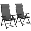 Metal Reclining Garden Sun Lounger Chairs in Set of 2 With High Back - Velmora