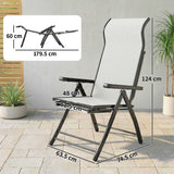 Metal Reclining Garden Sun Lounger Chairs in Set of 2 With High Back - Velmora