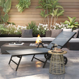 Metal Reclining Garden Sun Lounger - Velmora