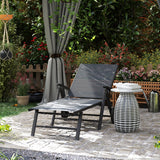 Metal Reclining Garden Sun Lounger - Velmora