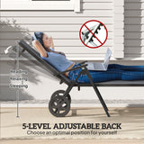 Metal Reclining Garden Sun Lounger - Velmora
