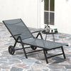 Metal Reclining Garden Sun Lounger - Velmora