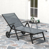 Metal Reclining Garden Sun Lounger - Velmora