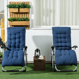 Metal Reclining Zero Gravity Garden Sun Loungers In Set of 2 With Cushions - Velmora