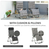 Metal Reclining Zero Gravity Garden Sun Loungers In Set of 2 With Cushions - Velmora