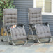 Metal Reclining Zero Gravity Garden Sun Loungers In Set of 2 With Cushions - Velmora